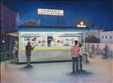 Churreria Chocolateria by John Rowland, Painting, Pastel on Paper