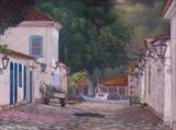 Rua da Praia by John Rowland, Painting, Pastel on Paper