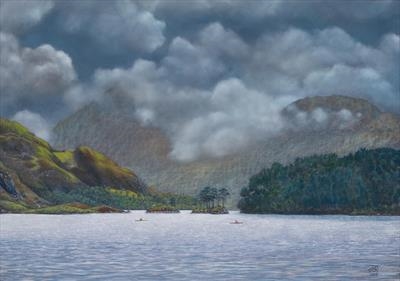 Dark Skies Over Morar by John Rowland, Painting, Pastel