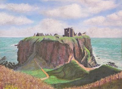 Dunnottar by John Rowland, Painting, Pastel on Paper