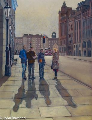 Edinburgh Shadows by John Rowland, Painting, Pastel