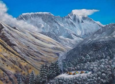 Everest Beckons by John Rowland, Painting, Pastel