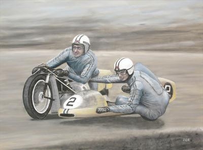 Full throttle by John Rowland, Painting, Pastel on Paper