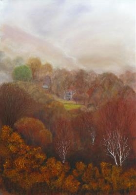 Glen Trool Lodge by John Rowland, Painting, Pastel on Paper