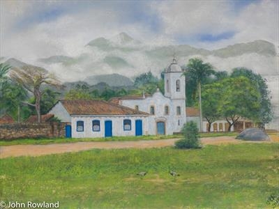 Igreja de Nossa Senhora das Dores by John Rowland, Painting, Pastel on Paper