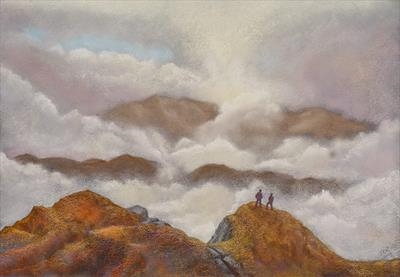 Light Beyond the Precipice by John Rowland, Painting, Pastel