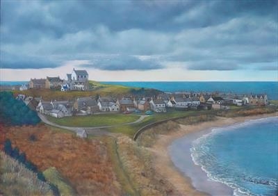 Moray Firth Village by John Rowland, Painting, Pastel