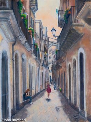 Siracusa Back Street by John Rowland, Painting, Pastel
