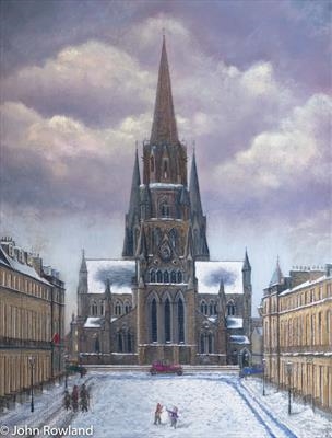 St Mary's Cathedral by John Rowland, Painting, Pastel & Ink