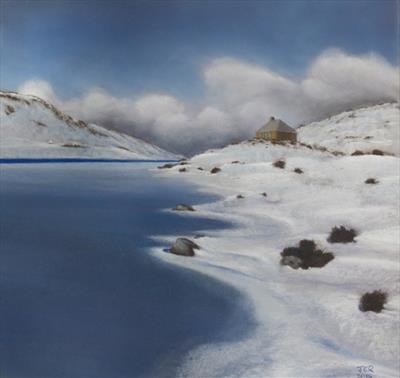 The Frozen Bothy by John Rowland, Painting, Pastel