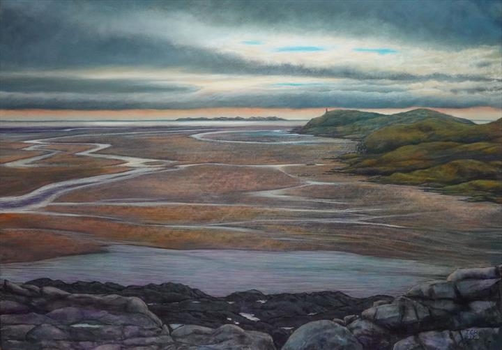 Solway Sand Flats by John Rowland, Painting, Pastel